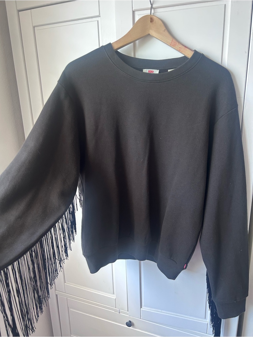 Levi's Black Fringe Crew Sweatshirt